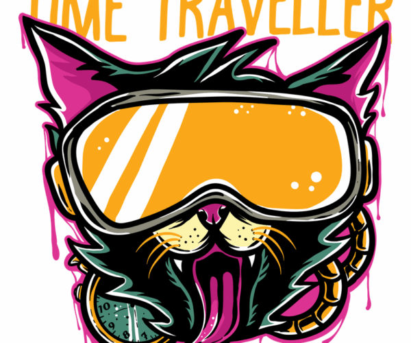 Cyberpunk Feline - Time Traveler's Visage