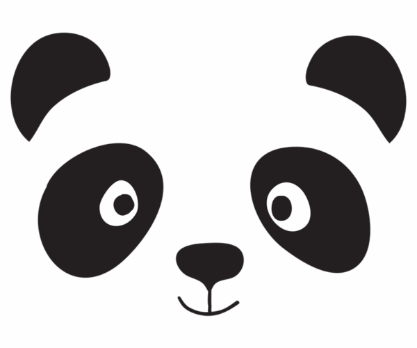 Panda Face - Cartoon Illustration