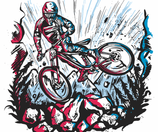 Mountain Biker - Extreme Downhill Descent