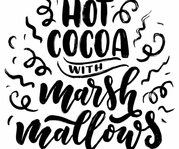 Hot Cocoa - Marshmallow Typography