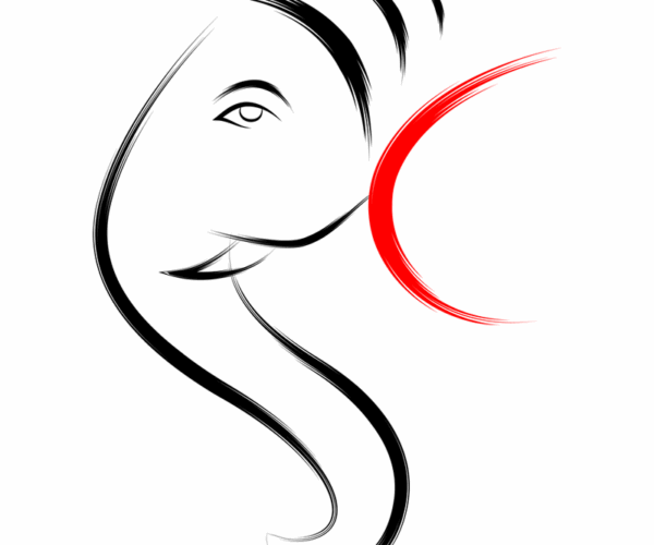 Ganesha - Brushstroke Divinity