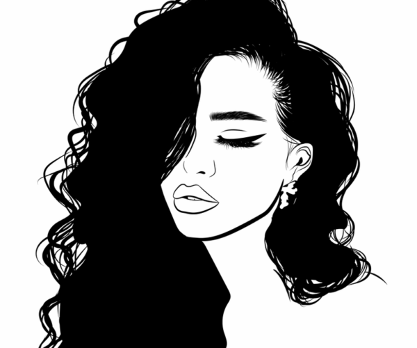 Voluminous Waves - Elegant Portrait