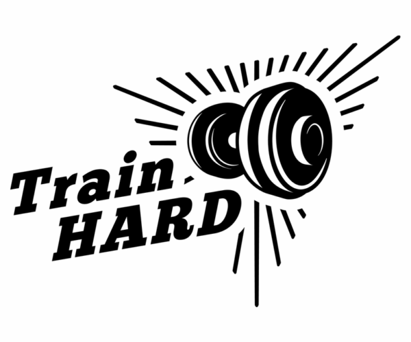 Dumbbell - Train Hard Graphic