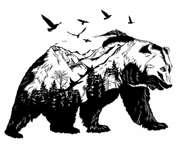 Bear Landscape - Wild Nature Fusion