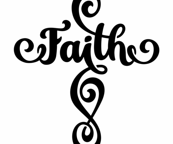 Faith Cross - Ornate Script Design