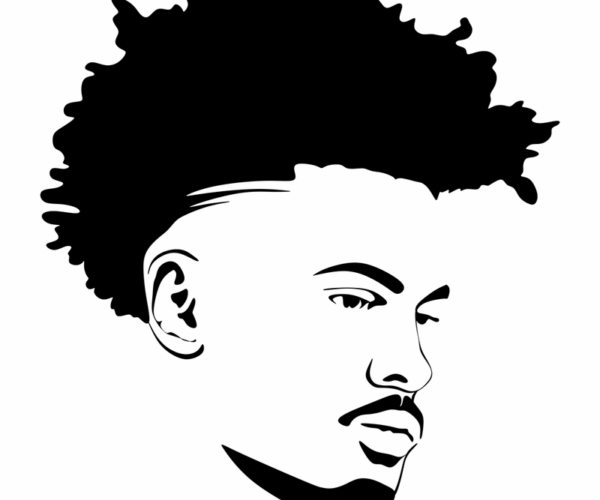 Afro Silhouette - Minimalist Portrait
