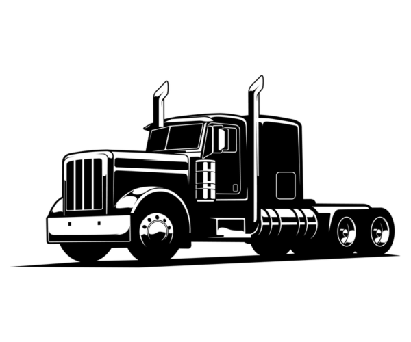 Semi Truck - Bold Monochrome Graphic