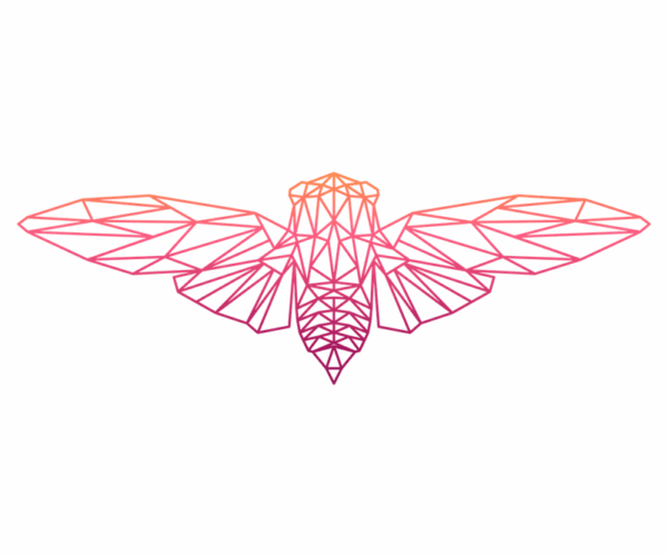 Geometric Cicada - Sunset Fade