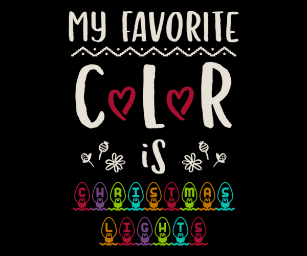 Christmas Lights - Typographic Holiday Art