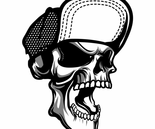 Skull with Baseball Cap - Streetwear Icon