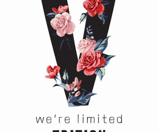 Floral Letter V - Limited Collection