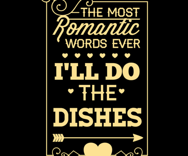 Romantic Words Ever + Dishes Typography