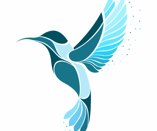 Hummingbird - Geometric Pixelated Flight