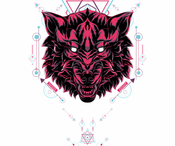 Crimson Wolf - Sacred Geometry