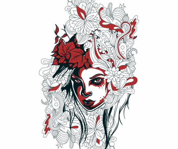 Floral Adorned - Mysterious Woman