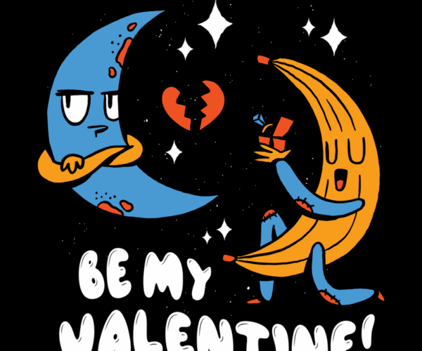 Moon and Banana - Rejected Love Valentine's Day Pun