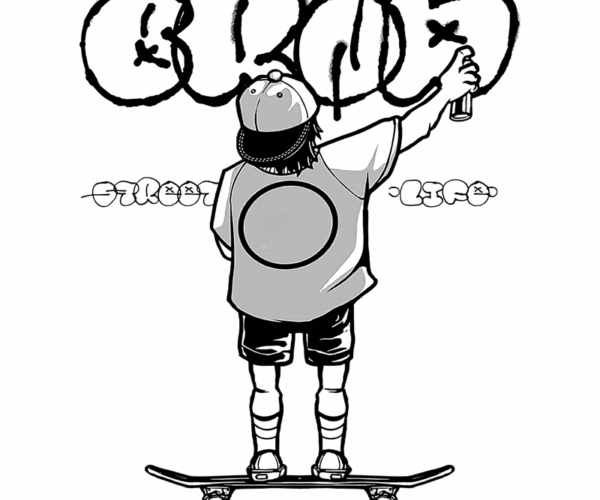 Skateboard Graffiti - Street Art Youth