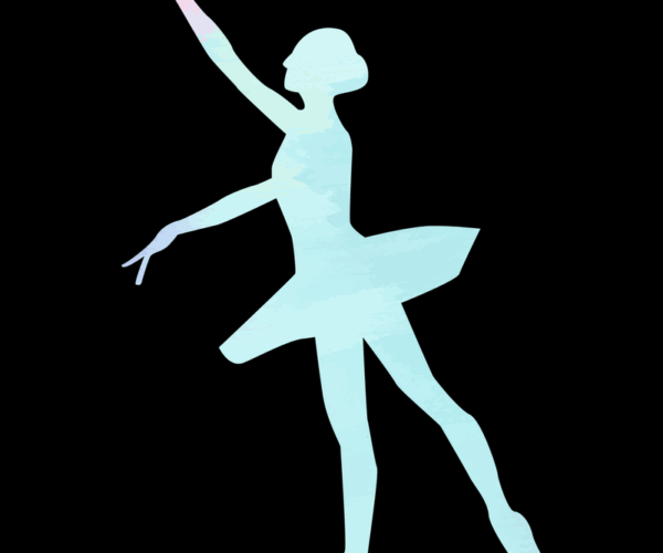 Ballerina Silhouette - Watercolor Style