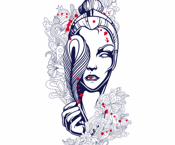 Feathered Muse - Crimson Bloom