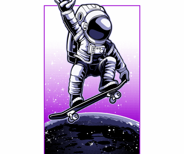 Spaced Out - Skateboarding Astronaut