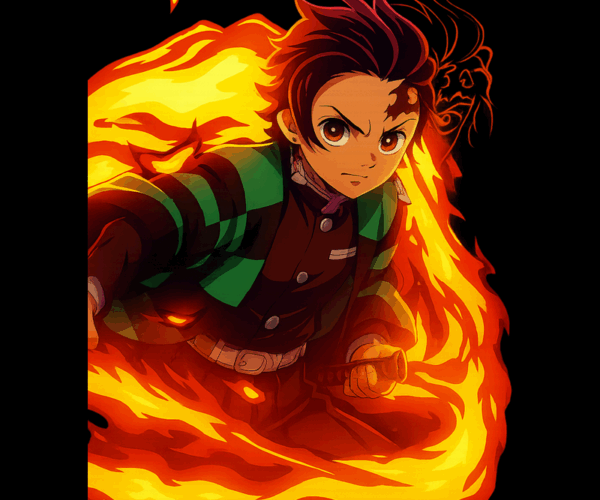Tanjiro's Resolve - Fiery Demon Slayer