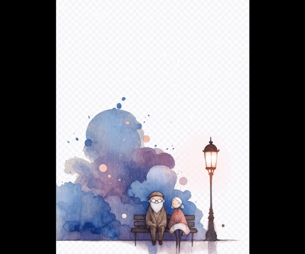 Watercolor Couple - Quiet Night