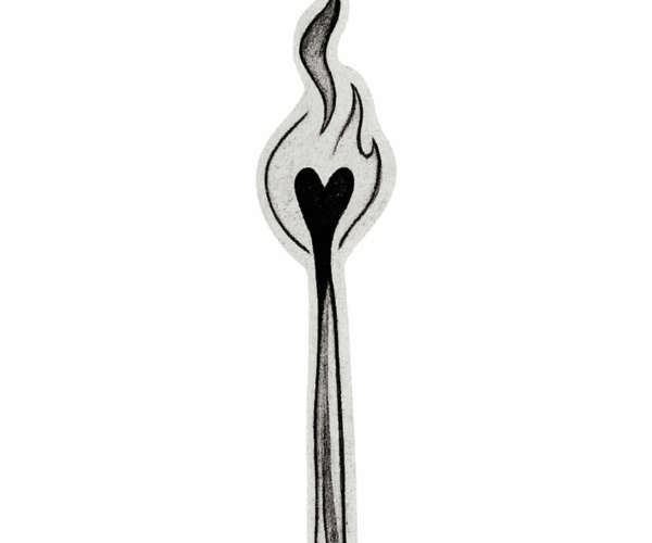 Heart Flame - Romantic Symbol